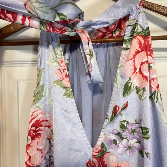 NWT Lulus Floral Halter Top Swing Dress Tie Back Lined Size Small - Picture 5 of 10